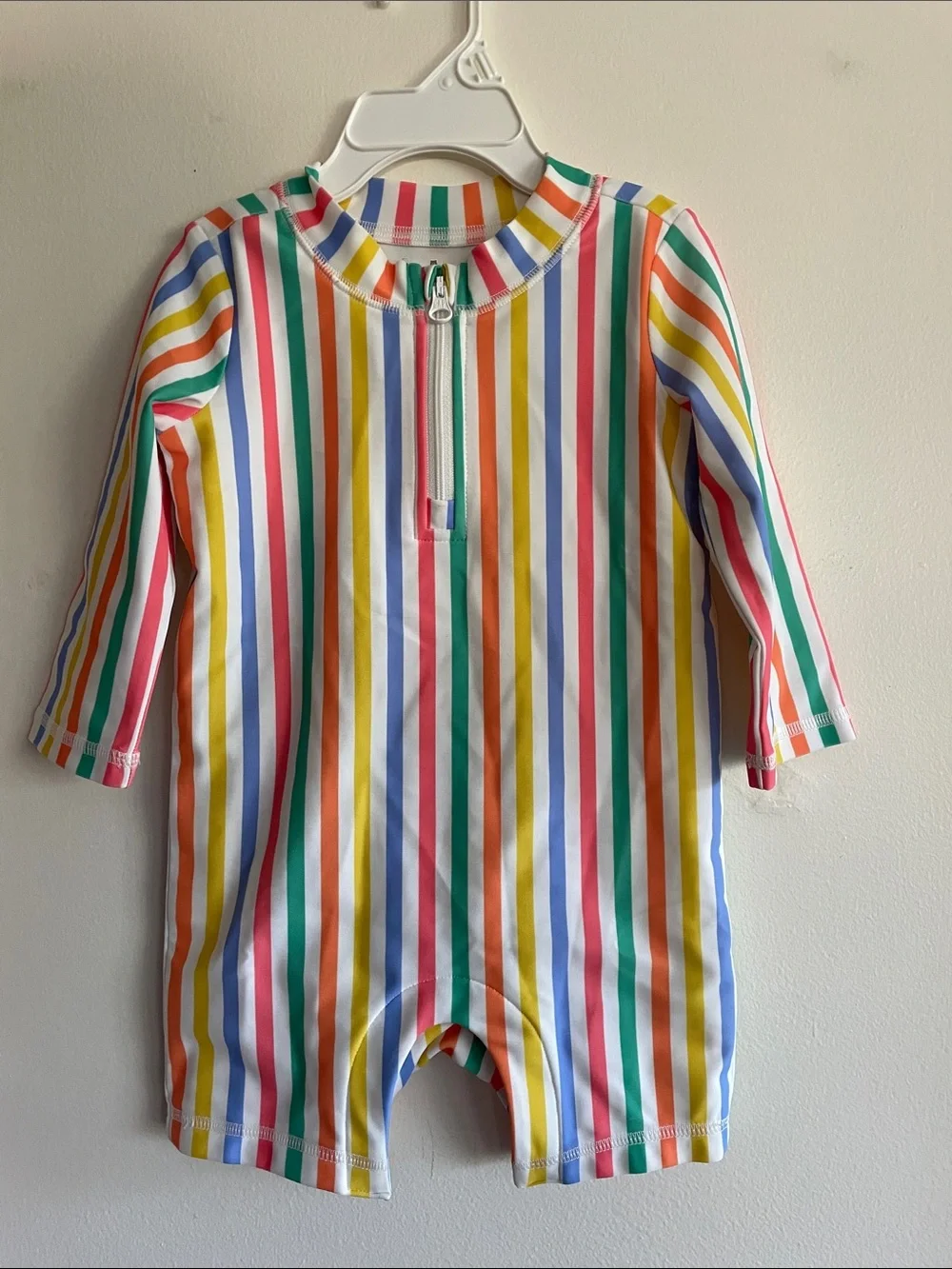 GAP Kids One-Piece Rash Guard Swim Suit - Rainbow Stripes